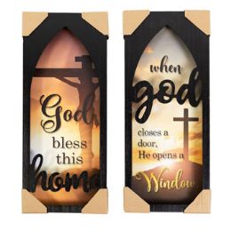 6 Wholesale Religious Wall Plaque Mdf 2astcutout Cathedral 7.8 X 18.9stocklot
