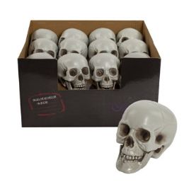 24 pieces Skull Head Plastic 4in Decor 24pc Pdq/halloween Hangtag - Halloween