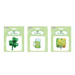 48 pieces St Pat Balloon 3ast Foil12.2-20.47in Pb/insertstraw For Inflating - St. Patricks