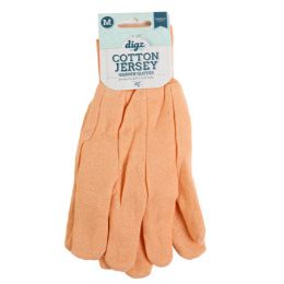 72 Wholesale Gloves Cotton Jersey Medium Peach Dugz Womens Pdq