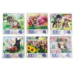 18 Bulk Puzzle 100pc 8x10 Animals A 6 Assorted Childrens Collection