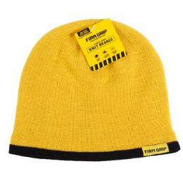 12 pieces Beanie Knit Fleece Lined Yellow - Winter Beanie Hats