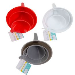 24 Wholesale Funnel 3pc/size Plastic3ast Colors/b&c Hang Tag GreY-WhitE-Red