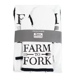 24 Bulk Apron And Oven Mitt Set Farm To Fork (10.00)