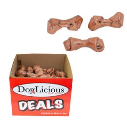 72 pieces Dog Chew Rawhide Knotted Bone4-5 Inch Beef Flavor In Pdq - Pet Chew Sticks and Rawhide