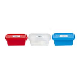 24 pieces Storage Container Plst Stacking Snap Handle Close Clear/red/blue 6.8 X 4.3 X 2.6in Upc Label - Food Storage Containers