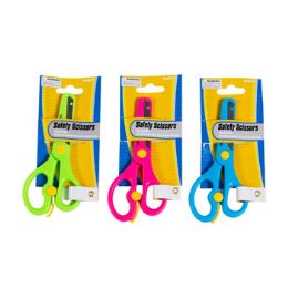 48 pieces Scissors Student Safety 5.12inl3ast Colors Tie On Cardpink/blue/green - Scissors