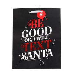 120 Pieces Gift Bag Christmas Be Good I Will Text Santa Red/black 7.5 X 10 X 4.5 - Gift Bags Christmas