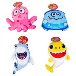 48 pieces Dog Toy Plush Sea Animals 4 Asst Hang Tag In Pdq #p32584 - Pet Toys