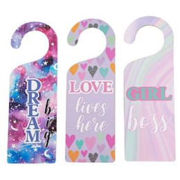 24 pieces Door Greeter Mdf Girl/dream/love4.9x14 3ast Stocklot Upc Label - Home Accessories