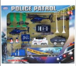 18 Wholesale 14pc Diecast Police Play Set In Window Box