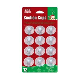 48 Pieces Suction Cups Hooks 12pc - Hooks