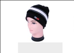 36 of Line Pattern Beanie Black Only