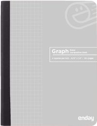 48 Wholesale 100 Ct. Premium 4-1" QuaD-Ruled Composition Book Grey