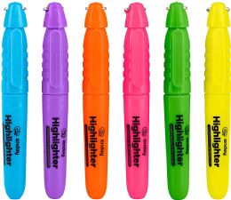 24 pieces Mini Fluorescent Highlighter With Cap Clip (6/pack) - Highlighter
