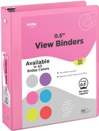 12 of 1/2" O-Ring View Binder With 2-Pockets, Pink