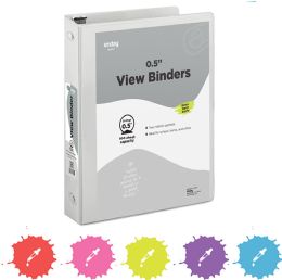 12 of 1/2" O-Ring View Binder With 2-Pockets, Gray