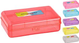 24 Wholesale Glitter Bright Color Multipurpose Utility Box, Red