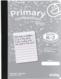 48 Wholesale 100 Ct. Primary Composition Book Grey