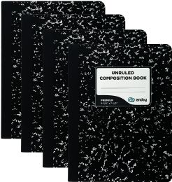 48 Bulk Unruled 100 Ct. Premium Black Marble Composition Book