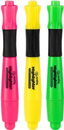 72 pieces Desk Style Fluorescent Highlighter W/ Cushion Grip (3/pack) - Highlighter