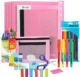 12 pieces School Kit Color Box Pink - School Supply Kits