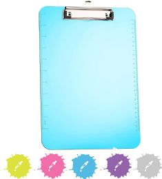 30 pieces Standard Size Plastic Clipboard With Low Profile Clip, Blue - Clipboards and Binders