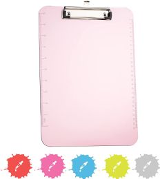 30 pieces Standard Size Plastic Clipboard With Low Profile Clip, Pink - Clipboards and Binders