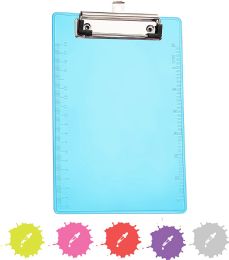 40 pieces Memo Size Plastic Clipboard With Low Profile Clip, Blue - Clipboards and Binders