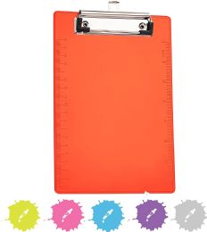 40 pieces Memo Size Plastic Clipboard With Low Profile Clip, Red - Clipboards and Binders