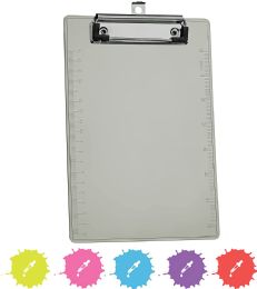 40 pieces Memo Size Plastic Clipboard With Low Profile Clip, Gray - Clipboards and Binders