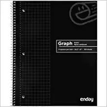 48 of 100 Ct QuaD-Ruled 4-1" Spiral Notebook Blac