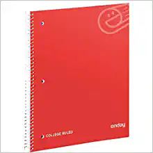 48 Bulk C/r 100 Ct. 1-Subject Spiral Notebook Red