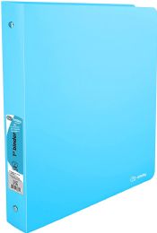 48 pieces 1" Matte Bright Color Poly 3-Ring Binder W/ Pocket, Blue - Binders