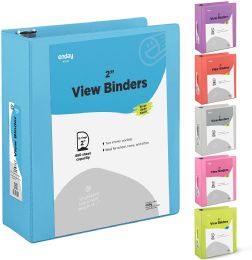 12 pieces 3" SlanT-D Ring View Binder W/ 2 Pockets, Blue - Binders