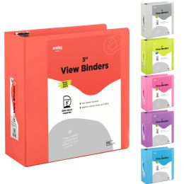 12 Pieces 3" SlanT-D Ring View Binder W/ 2 Pockets, Red - Binders