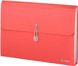 12 Wholesale 13-Pocket Letter Size Poly Expanding File, Red
