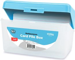 36 Wholesale MultI-Purpose 3" X 5" Card File Box, Blue