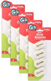 100 pieces Oval Eraser White 4pk - Erasers