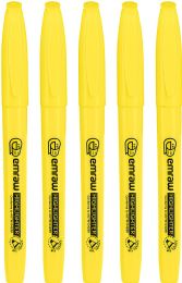 72 Bulk Yellow Pen Style Fluorescent Highlighter With Pocket Clip (5/pack)