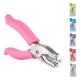 144 Wholesale Colo, Red Single Hole Puncher, Pink