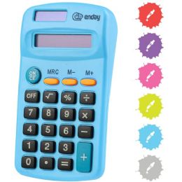 240 Wholesale 8-Digit Dual Power Pocket Size Calculator, Blue
