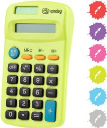 24 pieces 8-Digit Dual Power Pocket Size Calculator, Green - Calculators