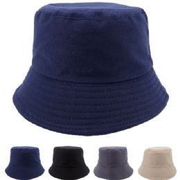 24 Wholesale Unisex Plain Colors Kid Summer Bucket Hat