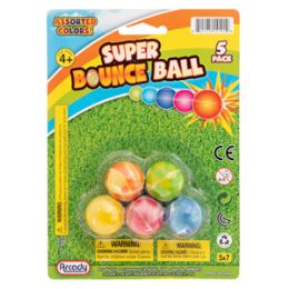 72 Wholesale Mini Super Bounce Balls - 5 Piece Set