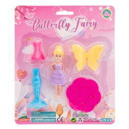 48 Wholesale Mini Butterfly Fairy Doll - 5 Piece Set