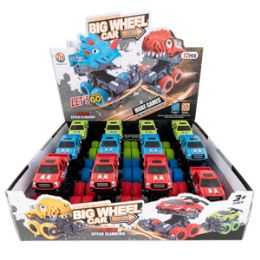 24 Pieces Friction Powered Big Wheel Truck - Cars, Planes, Trains & Bikes