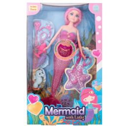 18 Pieces LighT-Up Mermaid Doll - 12 Piece Set - Dolls