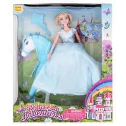 18 Wholesale Princess Adventures Doll With Horse - 5 Piece Set