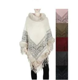 12 Pieces Women's Oversized Poncho Loose Shawl Wrap - Winter Pashminas and Ponchos